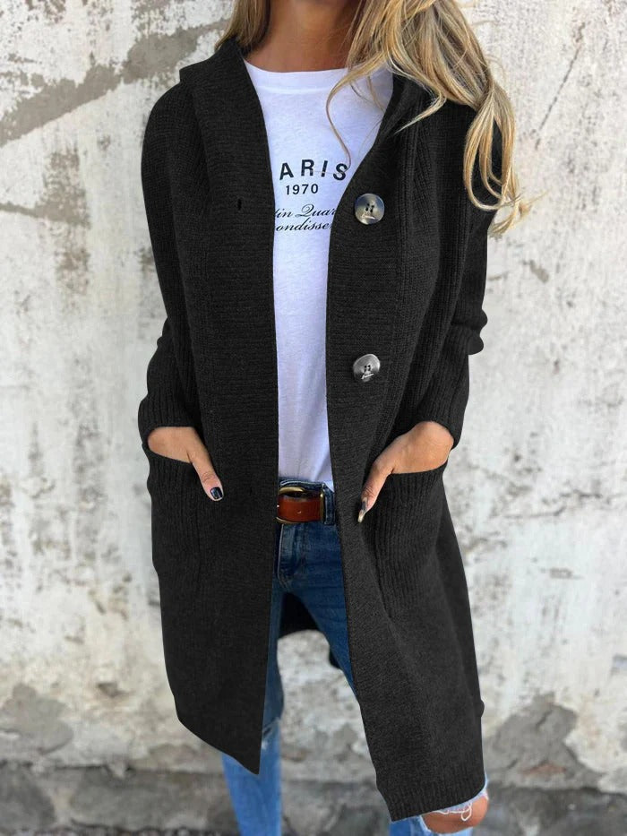 Yasmine™ | Long Knit Hooded Cardigan