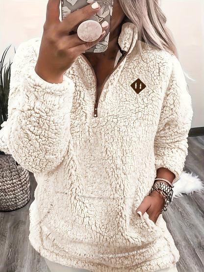 Emma™ | Cozy Teddy Half-Zip Sweater