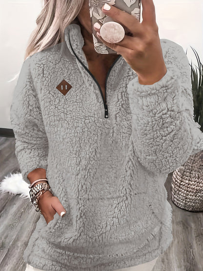 Emma™ | Cozy Teddy Half-Zip Sweater