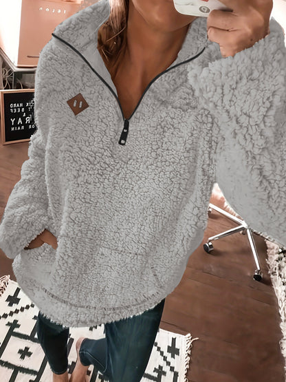 Emma™ | Cozy Teddy Half-Zip Sweater