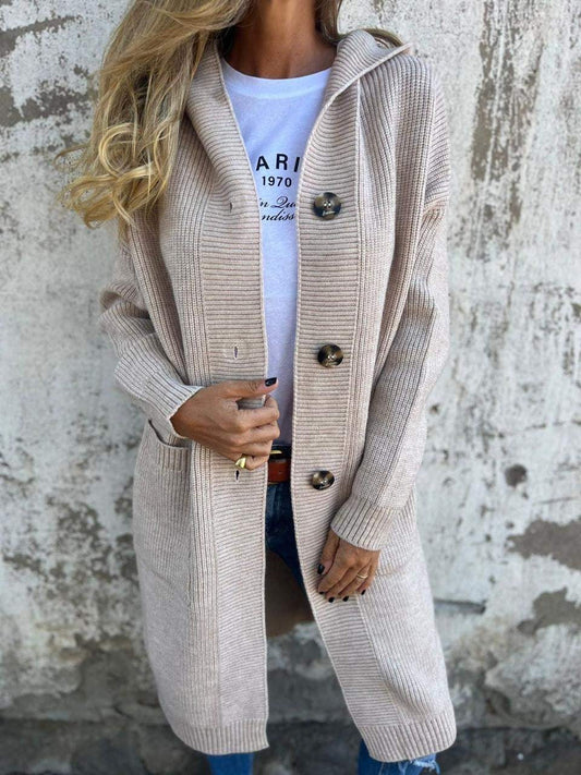 Yasmine™ | Long Knit Hooded Cardigan